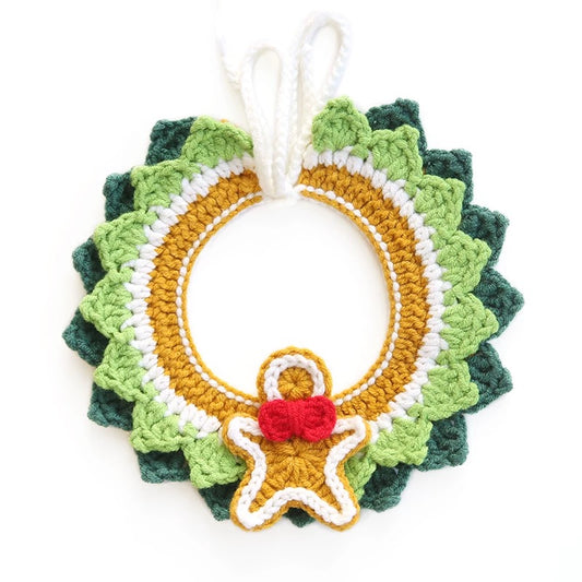 Gingerbread Joy Christmas Wreath Pet Bib