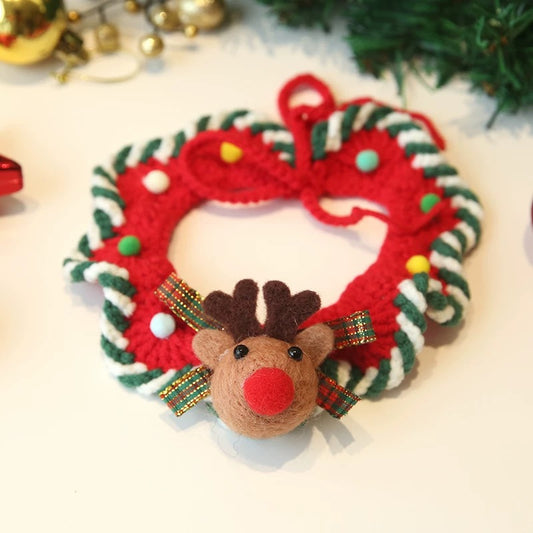 Handmade Rudolph’s Festive Crochet Pet Bib