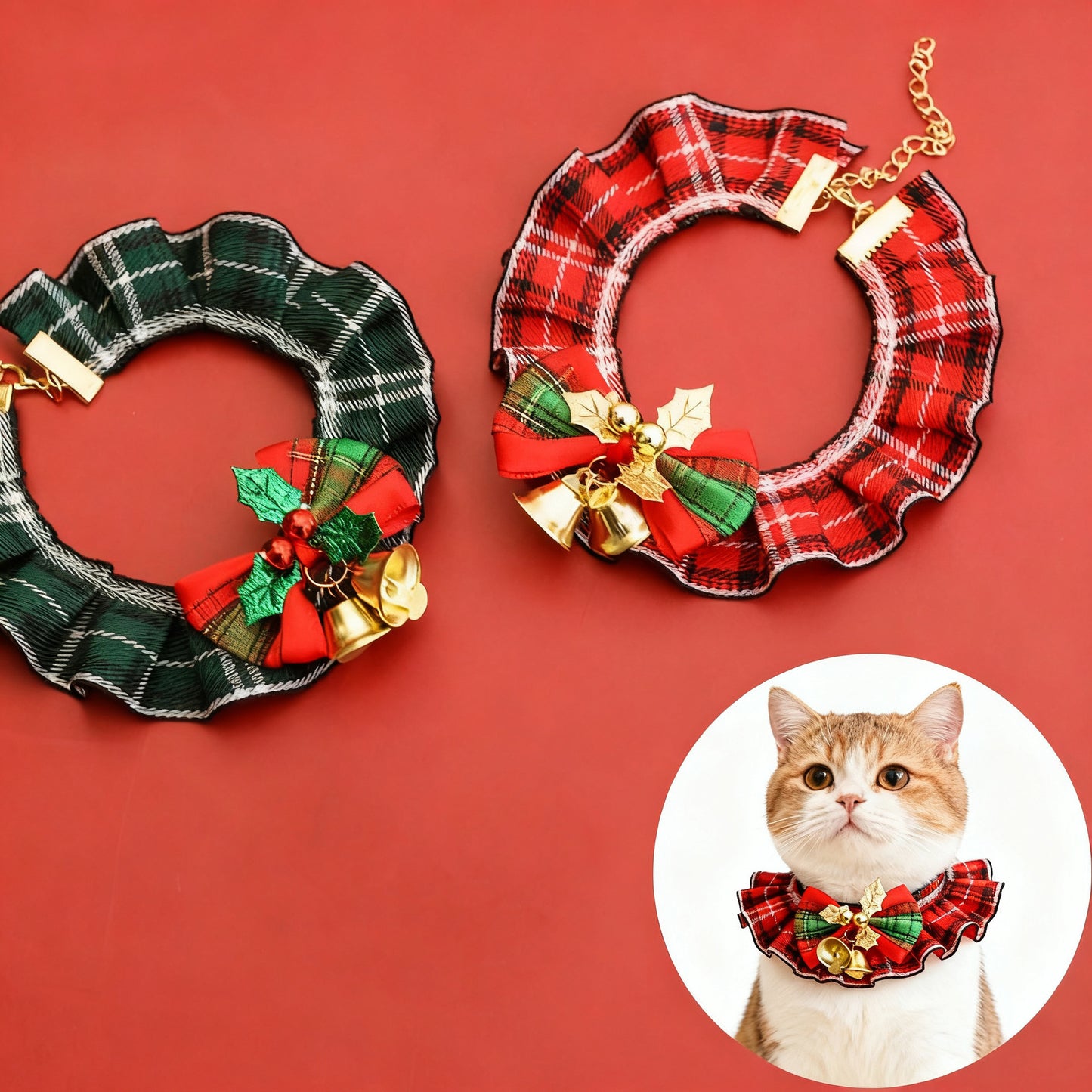 Satin checkered choker, luxurious lace neckband with shiny bow