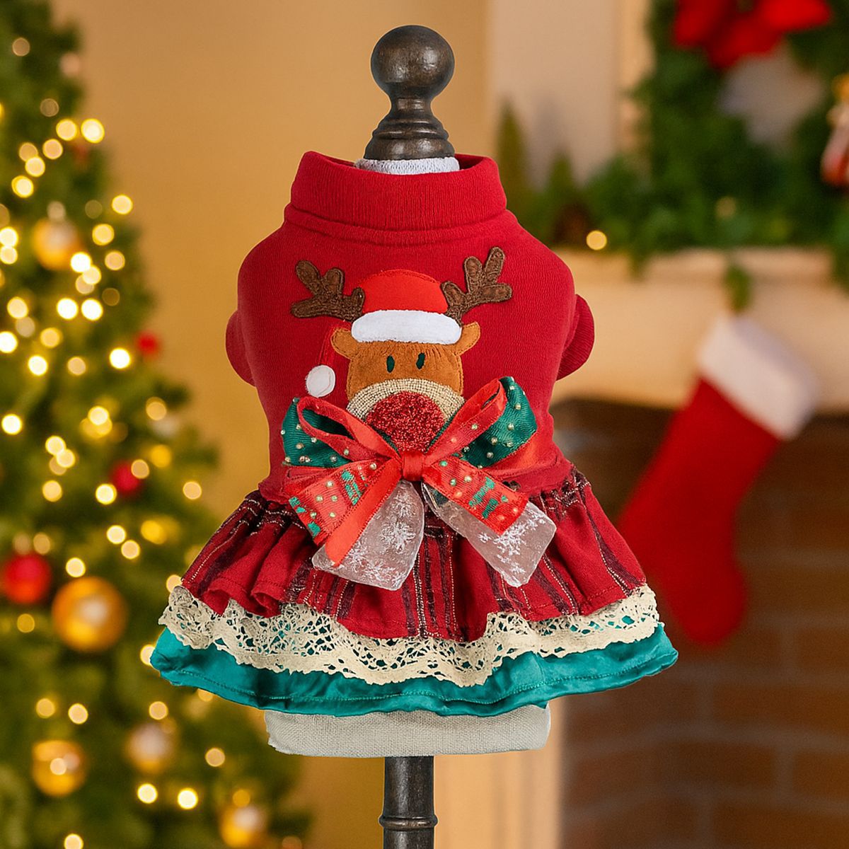 Snowflake Reindeer Christmas Dress