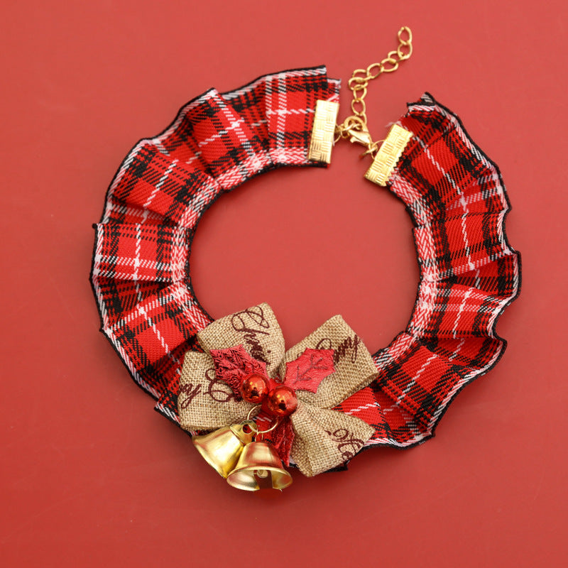 Satin checkered choker, luxurious lace neckband with shiny bow