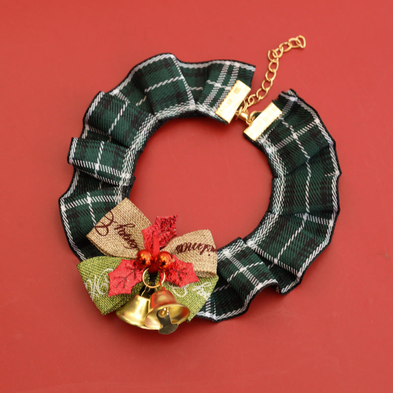 Satin checkered choker, luxurious lace neckband with shiny bow